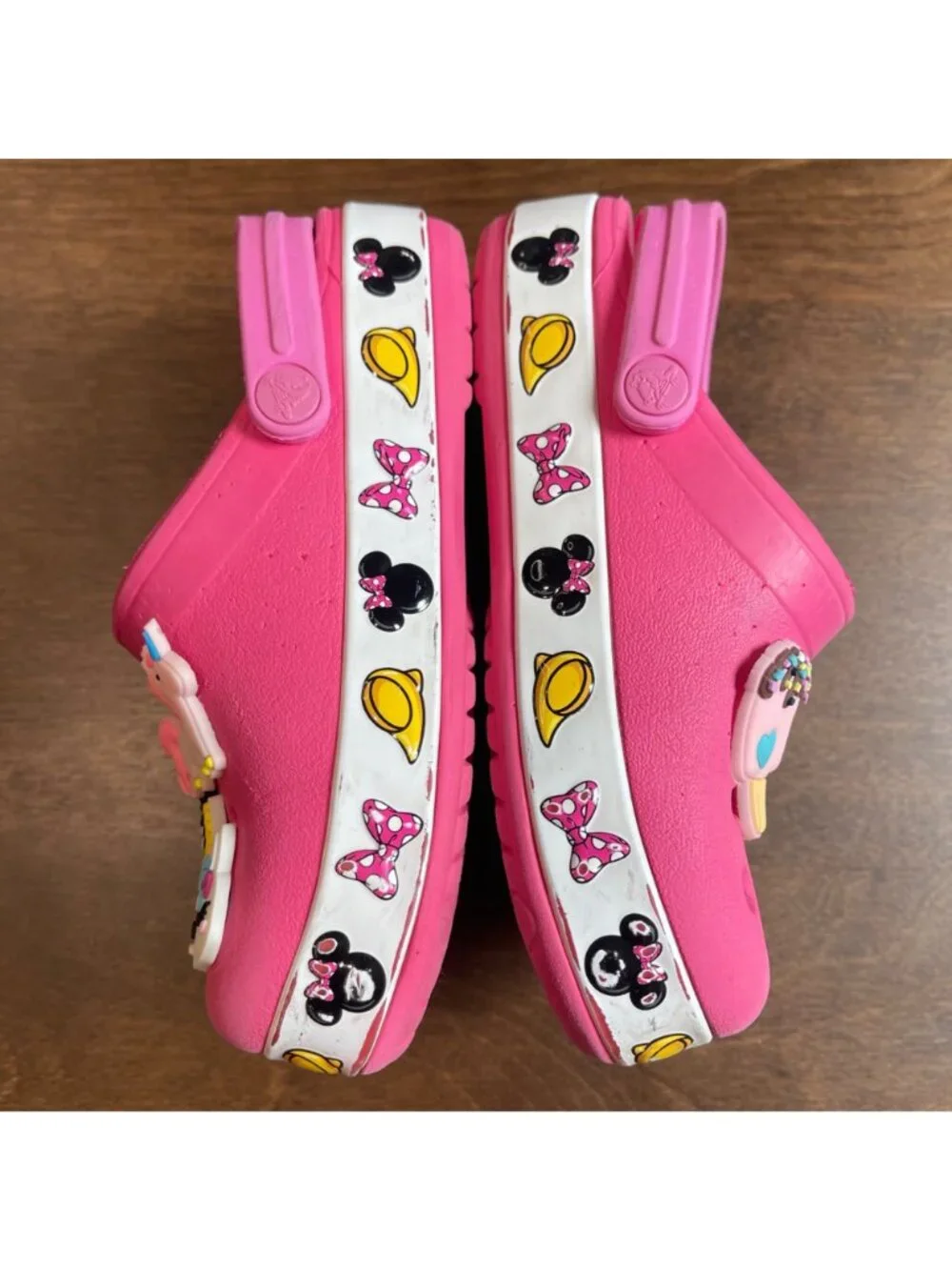 Crocs Disney‎ Minnie Mouse Crocband Clog Toddler Girls Size 10 Hot Pink Jibbitz